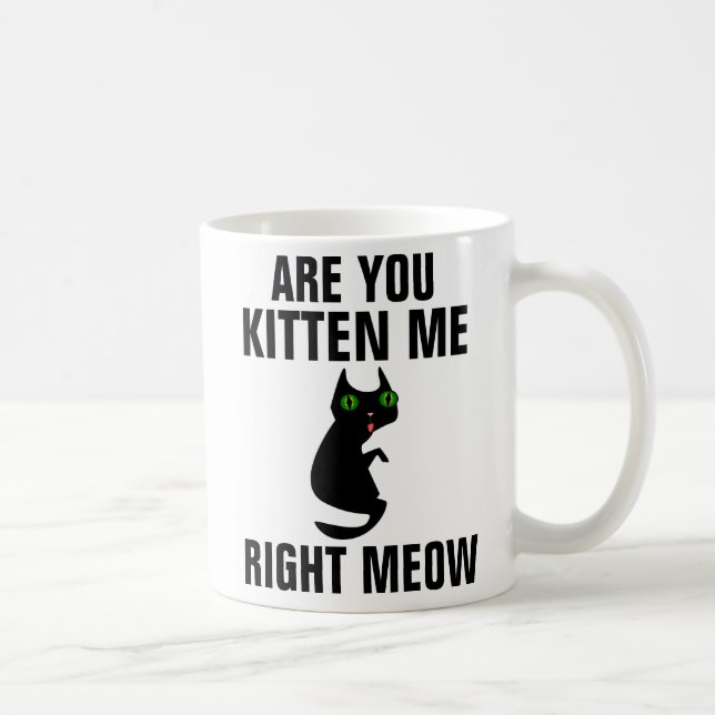 Funny Cat Coffee Mugs, Kätzst du mich? Kaffeetasse (Rechts)