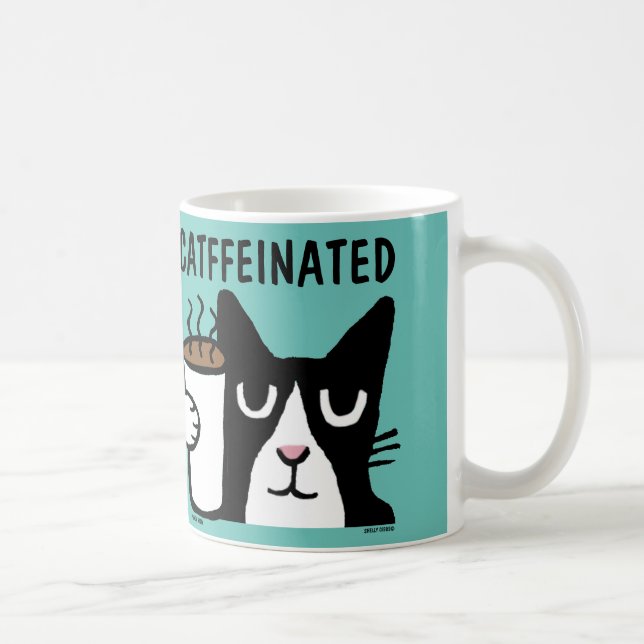 Funny Cat Coffee Tasse, KATFFEINATIV Tasse (Rechts)