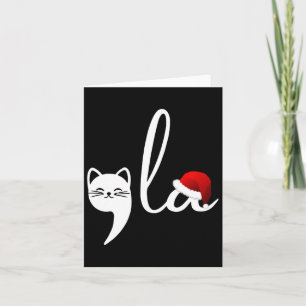 Funny Cat Comma La Kamala Harris Christmas Santa H Karte