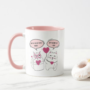 Funny Cat Couple Sarcastic Valentinstag Tasse