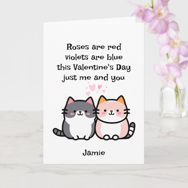 Funny Cat Couple Valentine's Day Card Karte (Orchidee)