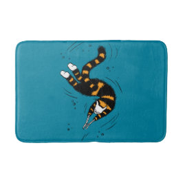 Funny Cat Creature Skeleton Hände schwimmen Gotik Badematte