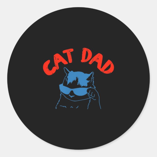 Funny Cat Dad Club 2 Sided Life Is Better With Cat Runder Aufkleber (Vorderseite)