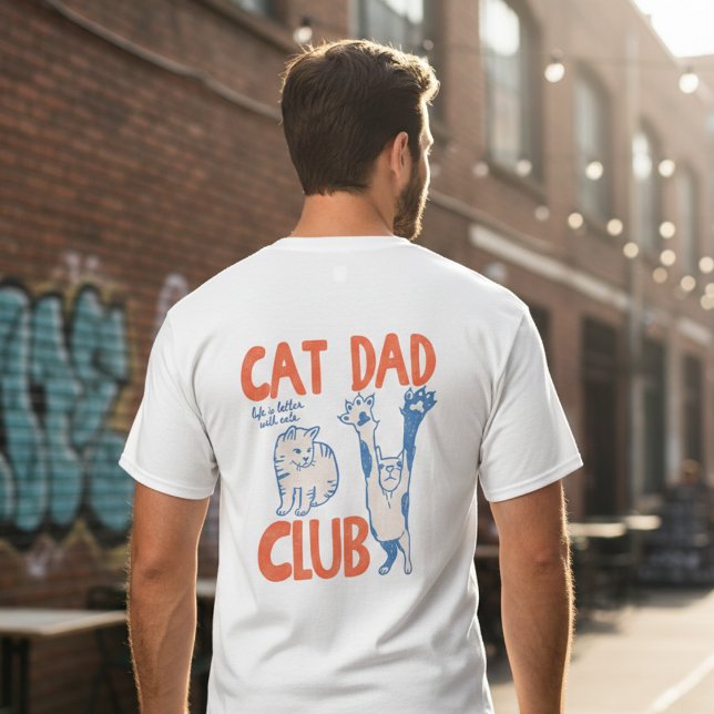 Funny Cat Dad Club Cool Pet Dad Gift Idea for Men  T-Shirt (Von Creator hochgeladen)