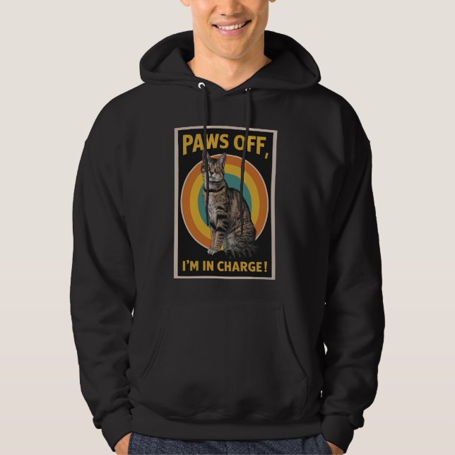 Funny Cat Design Paws off Ich bin Charge Bengalisc Hoodie (Vorderseite)