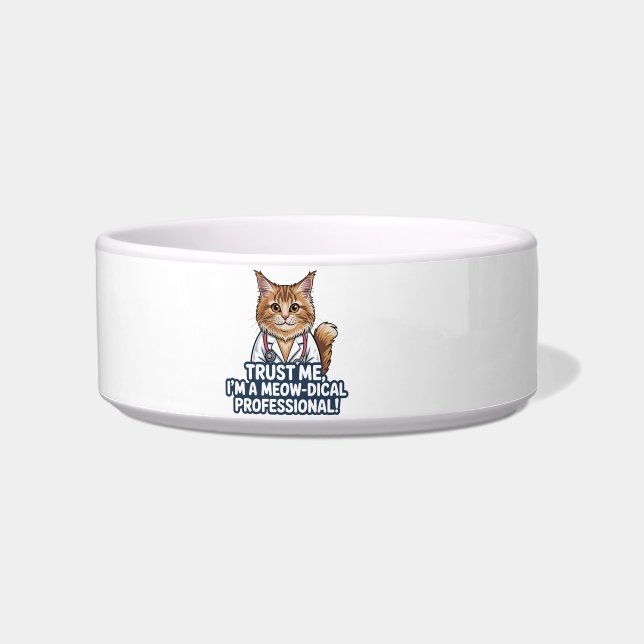 Funny Cat Doctor Animal Humor Illustration Napf (Vorderseite)