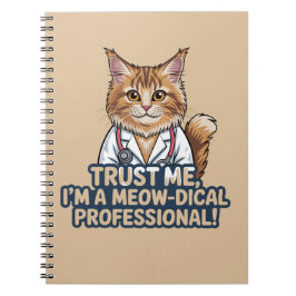 Funny Cat Doctor Animal Humor Illustration Notizblock
