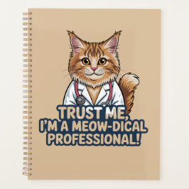 Funny Cat Doctor Animal Humor Illustration Planer