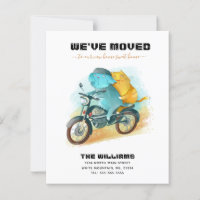 Funny Cat Dog Riding Motorrad Budget Moving Card