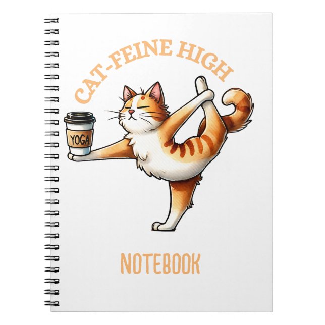 Funny Cat Doing Yoga Notebook Notizblock (Vorderseite)