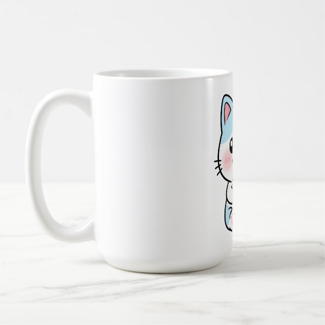 Funny Cat Drinking a Cute Drink Kaffeetasse (Links)