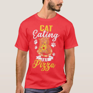 Funny Cat Eating A Pizza695 T-Shirt