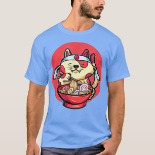 Funny Cat Eating Ramen Niedlich Japanisch Katze Ra T-Shirt