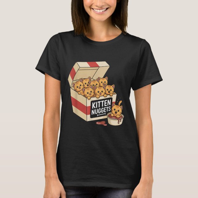Funny Cat Eigentümer Geschenk Kitten Nuggets Food  T-Shirt (Vorderseite)