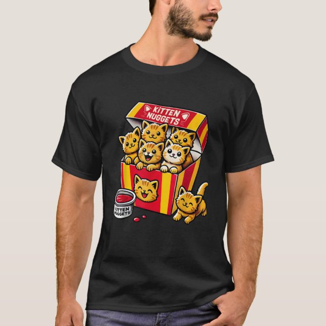Funny Cat Eigentümer Geschenk Kitten Nuggets Food  T-Shirt (Vorderseite)