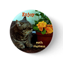 Funny Cat/Enjoy each momen/button