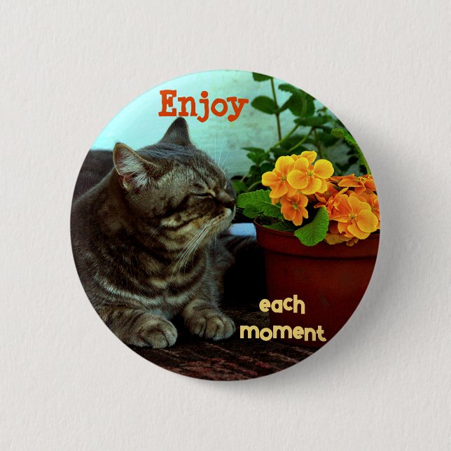 Funny Cat/Enjoy each momen/button Button (Vorderseite)