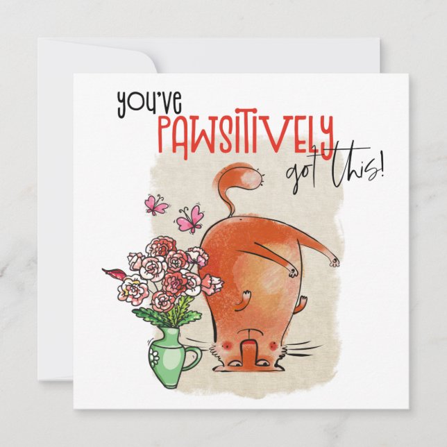 Funny Cat ermutigend Zitat pawsitiv Got (Vorderseite)