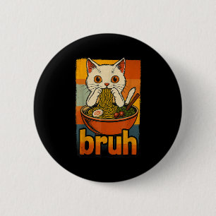 Funny Cat Essen Japanisch Ramen Noodles Männer Fra Button