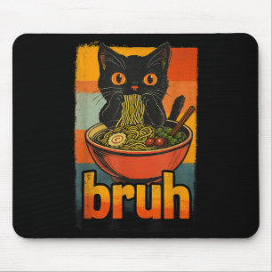 Funny Cat Essen Japanisch Ramen Noodles Männer Fra Mousepad