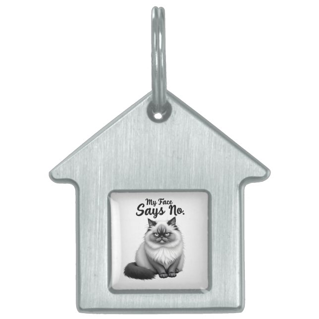 Funny Cat Face Illustration – Minimal Cute Cat Art Tiermarke (Vorderseite)