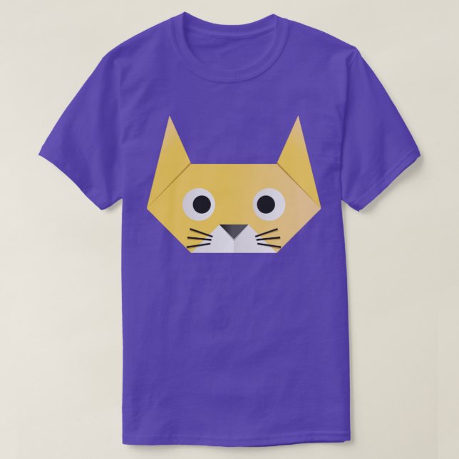 Funny Cat Face Origami Style T-Shirt (Design vorne)