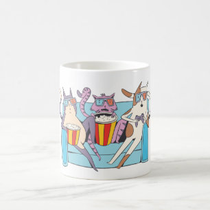 Funny Cat Face with Funky Glasses - Kittens 3D Mov Kaffeetasse
