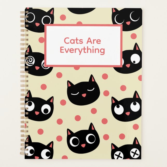 Funny Cat Faces Planer (Vorderseite)