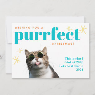 Funny Cat Farewell 2020 Do it Over 2021 Weihnachte Feiertagskarte