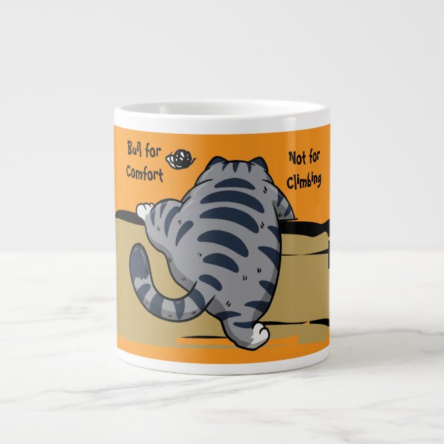 Funny Cat, Fat Cat, Funny Script Giant Coffee Mug Jumbo-Tasse (Vorderseite)