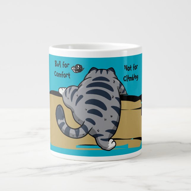 Funny Cat, Fat Cat, Funny Script Giant Coffee Mug Jumbo-Tasse (Vorderseite)