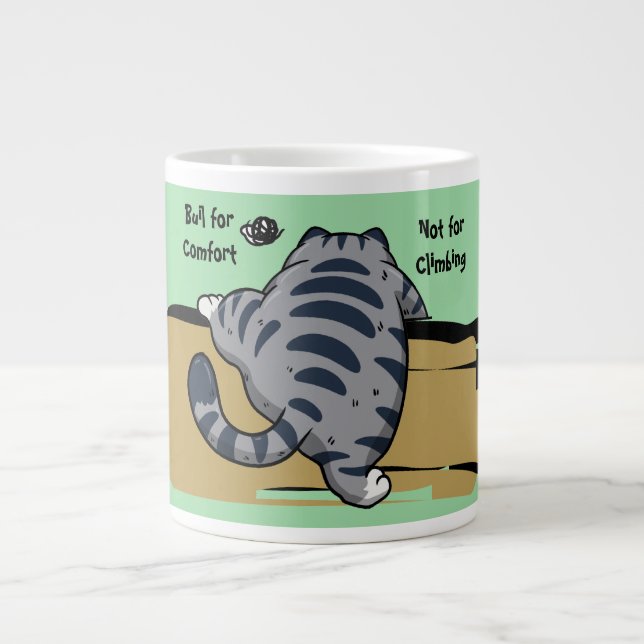 Funny Cat, Fat Cat, Funny Script Giant Coffee Mug Jumbo-Tasse (Vorderseite)