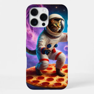 Funny Cat Flying A Pizza Astronaut Kitty Space iPhone 16 Pro Max Hülle
