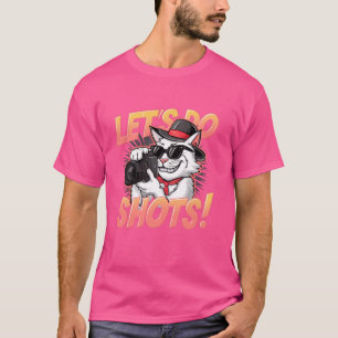 Funny Cat Fotograf Let's Do Shots Fotografie T-Shirt