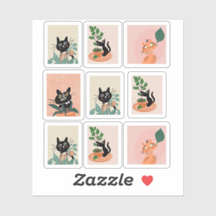 Funny Cat Frame Stickers Aufkleber