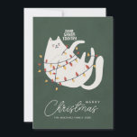 Funny Cat Frory Christmas Gruß Feiertagskarte<br><div class="desc">Eine schelhafte und verspielte weiße Katze spielt mit rot-gelben Weihnachtslichtern. Der Satz "Lieber Weihnachten,  ich habe es versucht" ist oben. Personalisieren Sie Ihre Daten mit dem unten stehenden Namen und mit einer persönlichen Nachricht auf der Rückseite.</div>
