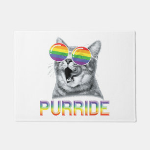 Funny Cat Gay Pride Rainbow Sunglasses LGBTQ Fußmatte
