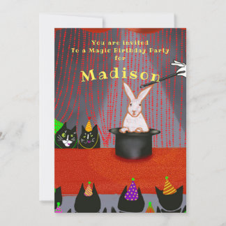 Funny Cat Geburtstag für Kinder Einladung