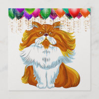 Funny Cat Geburtstag jede Feier Einladung
