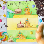 Funny Cat Geburtstagskarte Postkarte<br><div class="desc">Schicken Sie diese niedliche Geburtstag-Karte an Ihren Lieblingskatzen. Diese Karte ist ein Comic, in dem ein orangefarbenes Tabby einen Kuchen bekommt und ihn dann vom Tresen abwirft, in typischer Katzenmode. Alle Katzenbesitzer werden dieses Verhalten erkennen. Diese humorvolle Katzenkarte wird sicher jedem, der jemals eine Katze besessen hat, ein Lachen ausmachen....</div>
