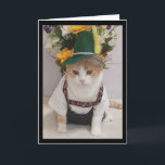 Funny Cat German Birthday Karte<br><div class="desc">Das lustige Bubba Kitty in einem Outfit machte ich ihm, nachdem ich mir die Kostüme des Ocktoberfests angesehen hatte. Ich benutzte www.freetranslation für den Text. Inside: "Alles Gute zum Geburtstag, mein lieber Freund!" Sie können den Text in den Textfeldern ändern. Hinweis: Ein deutscher Lehrer hat sich mit mir in Verbindung...</div>