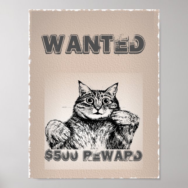 Funny Cat Gewollt Poster (Vorne)