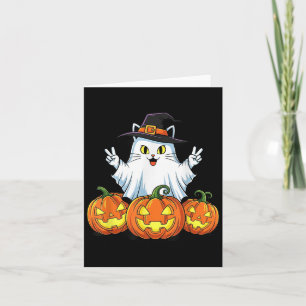 Funny Cat Ghost Pumpkin Boo Halloween Kids Mens Wo Karte