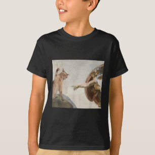 Funny Cat God Creation von Adam Meme Michelangelo  T-Shirt