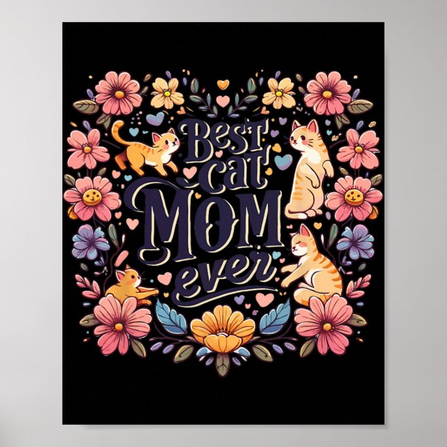 Funny Cat Grafik Frauen Mutter Katze Kätzchen Best Poster (Vorne)