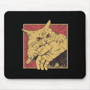 Funny Cat Graphic T-Shirt Japanisch Anime Cat Bite Mousepad