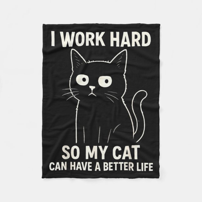 Funny Cat Graphic Tee Men Women Coworker Meme Humo Fleecedecke (Vorderseite)