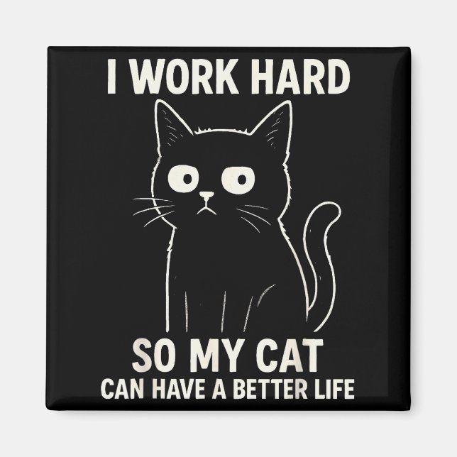 Funny Cat Graphic Tee Men Women Coworker Meme Humo Magnet (Vorne)