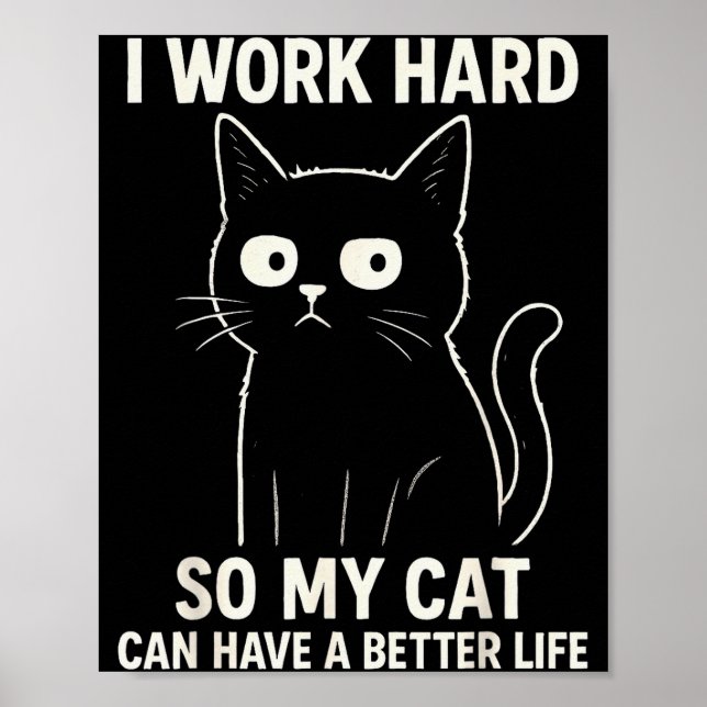Funny Cat Graphic Tee Men Women Coworker Meme Humo Poster (Vorne)
