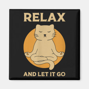 Funny Cat Graphic Yoga Zen Meditation Magnet